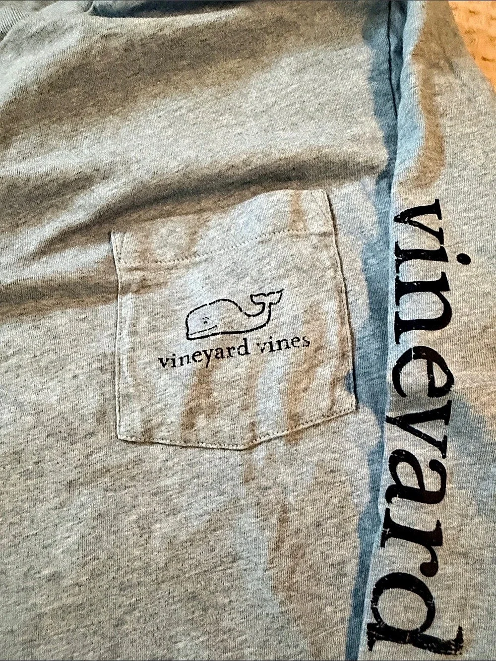 vineyard vines Whale Graphic Long Sleeve Tee Gray Size Medium